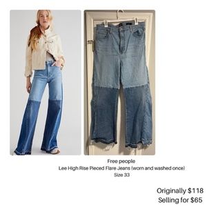 Free people Lee’s high rise pieced flare jeans